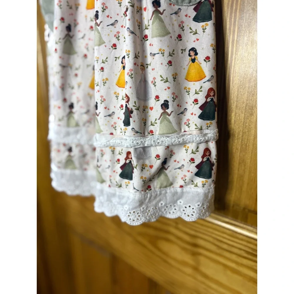 Daffodil Kids Princess Print Dress and Rainbow Shorts Set Sage Green 8Y